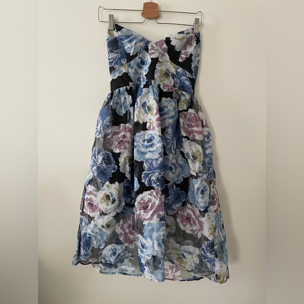 Floral Strapless Dress